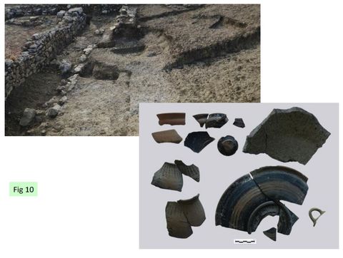 FIG 10: Monte Kassar: under the Byzantine fort were traces of a settlement of the Archaic period (c500BC) with an assemblage of fine wares.