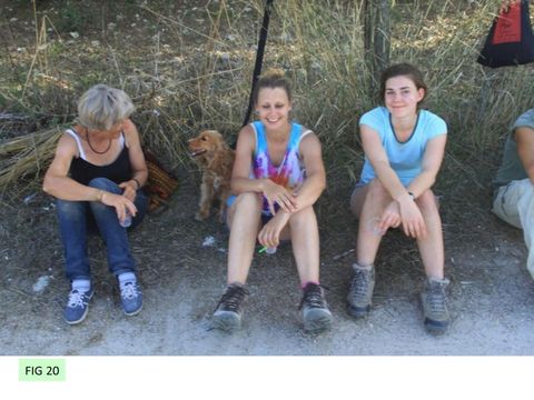 FIG 20: Madeleine Hummler, Jasmine and Fiona with Conker.