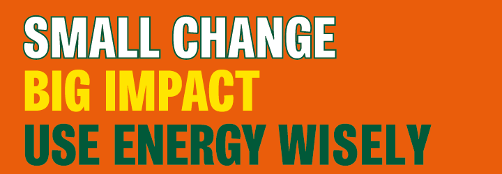 Small change, big impact. Use energy wisely.