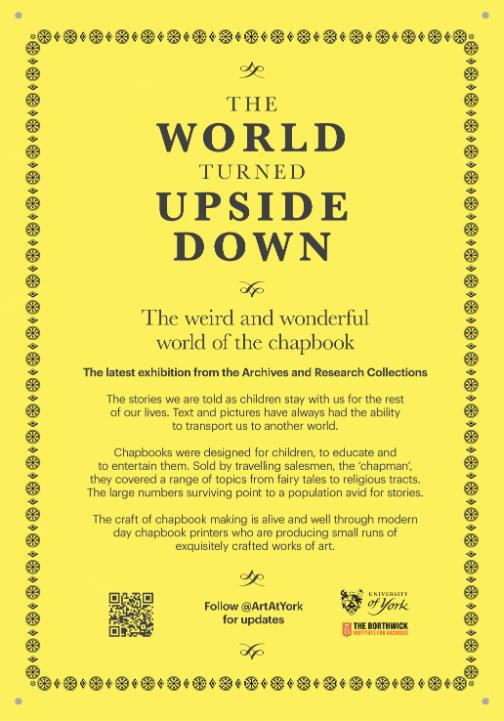 Poster advertising the World Turned Upside Down exhibition.