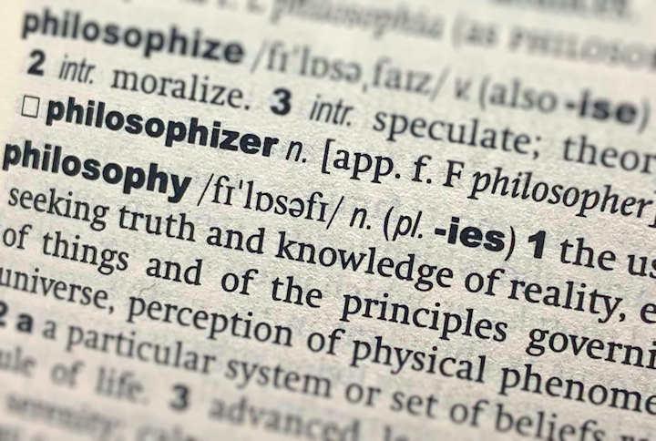 Page of a dictionary focused on the definition of the word philosophy