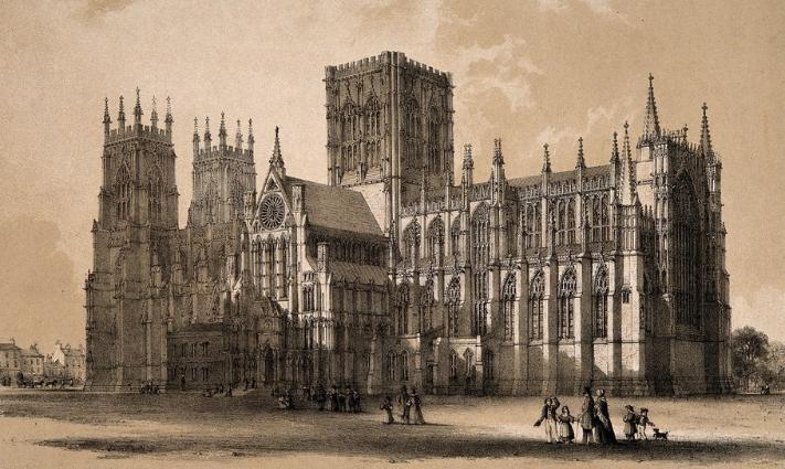 Credit: York Minster: south-east view. Tinted lithograph by W. Monkhouse, 1848. Wellcome Collection (Public Domain)