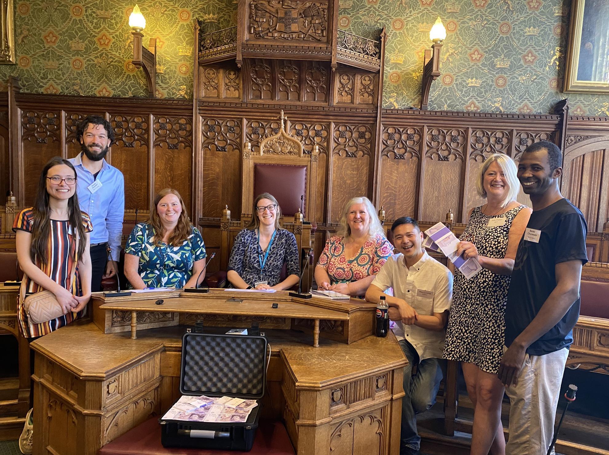 Dragons' Den Team 4 award winners pictured with Dragons in The Guildhall Council Chamber