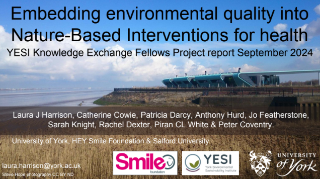 Embedding environmental quality into Nature-Based Interventions for health project report front page