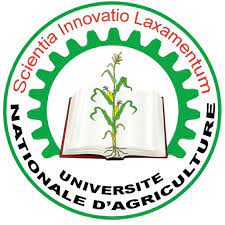 National University of Agriculture logo, showing a corn plant laid across a book